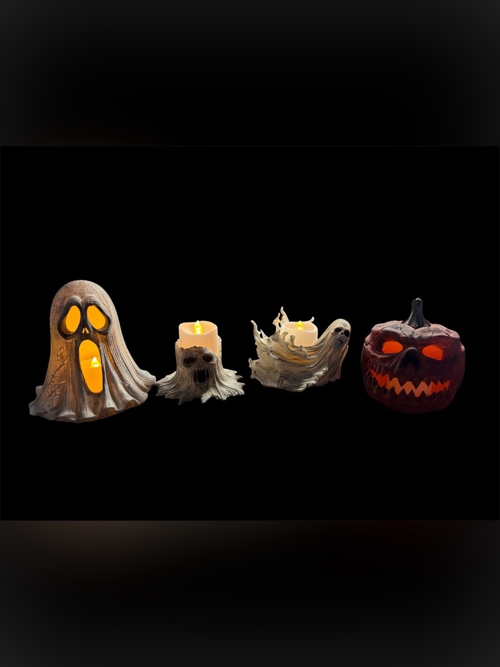 Spooky Ghost Tea Light Holder Set of 4. 3D Printed & Hand Painted NWOT - Picture 6 of 6